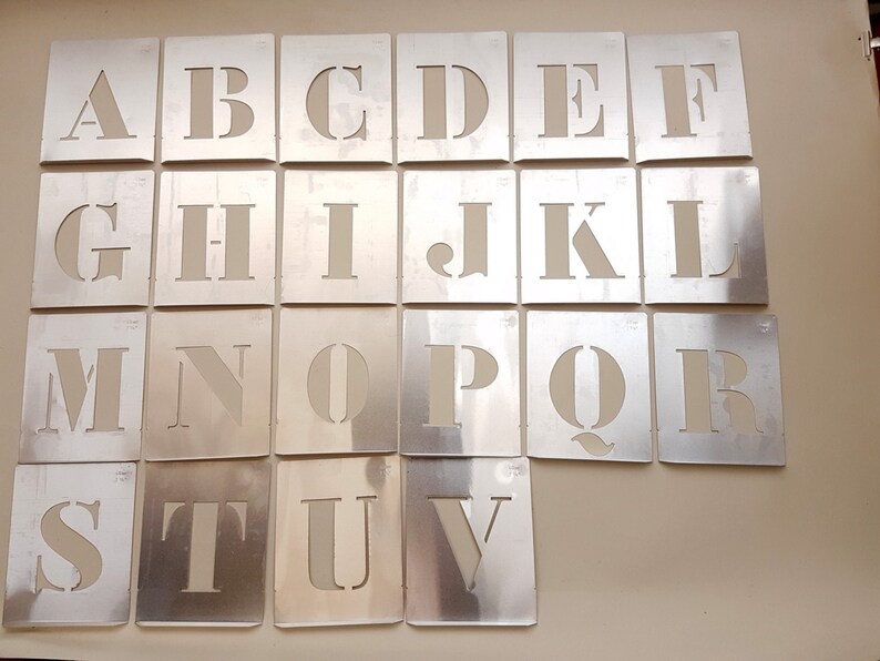 Metal Alphabet Stencils 1 4 Inch Letters Metal Stencils Custom Metal