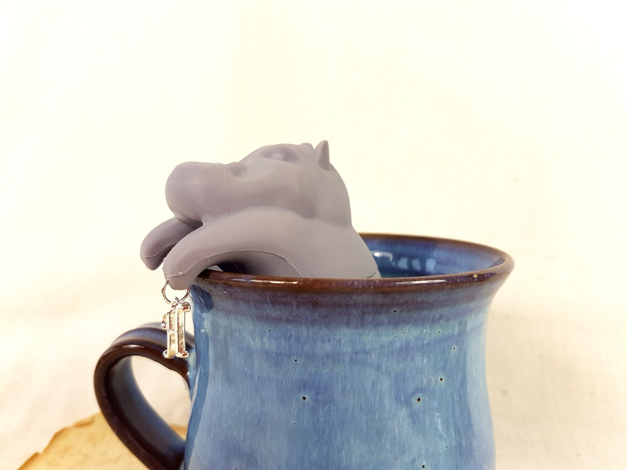 Infuseur de Thé Hippo Forêt Sauvage Nature Animal Lettre Monogramme Cadeau Personnalisé Strainer Ann