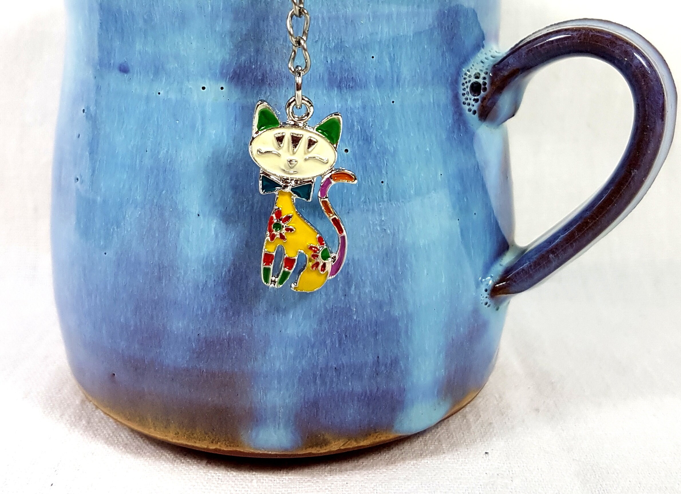 Mesh Tea Infuser Ball avec Chat, Pour Thé en Vrac, Passoire à Thé, Amateur de Cadeau Elle, Unique, A