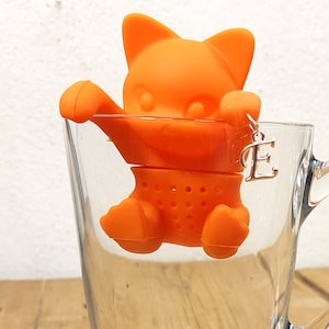 Thee-ei Kattenliefhebber、theezeefje、kruidgaasbal、子猫、briefmonogram gepersonaliseerd Etsy cadeau meisjes aanwezig verjaardag grap leuk