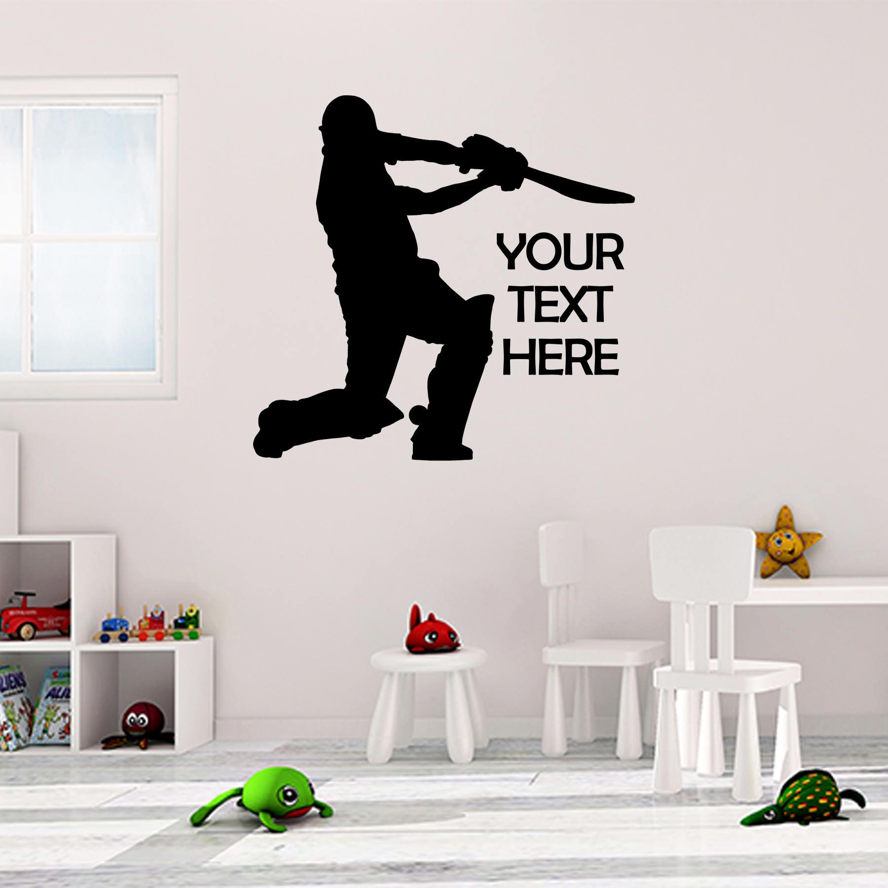 Personalised Cricket Sticker Vinyl Stickers Decals Art Home Etsy