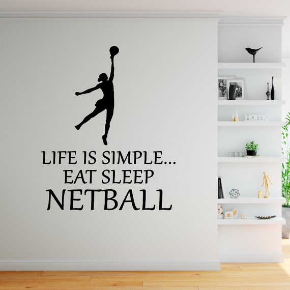 Eat Sleep Netball Wall Sticker Vinyl Decal Decors Art Netball Sticker Sports