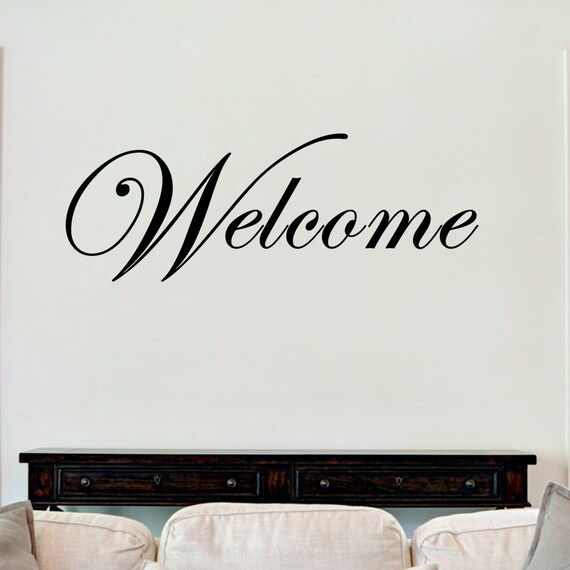 Welcome Sticker Vinyl Decal Decors Wall Quotes Home House Bedroom Lounge Hall
