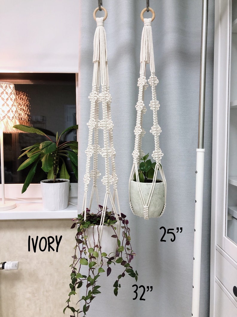 Modern Macrame Plant Hanger Without Tassel on Bottom Small or Etsy