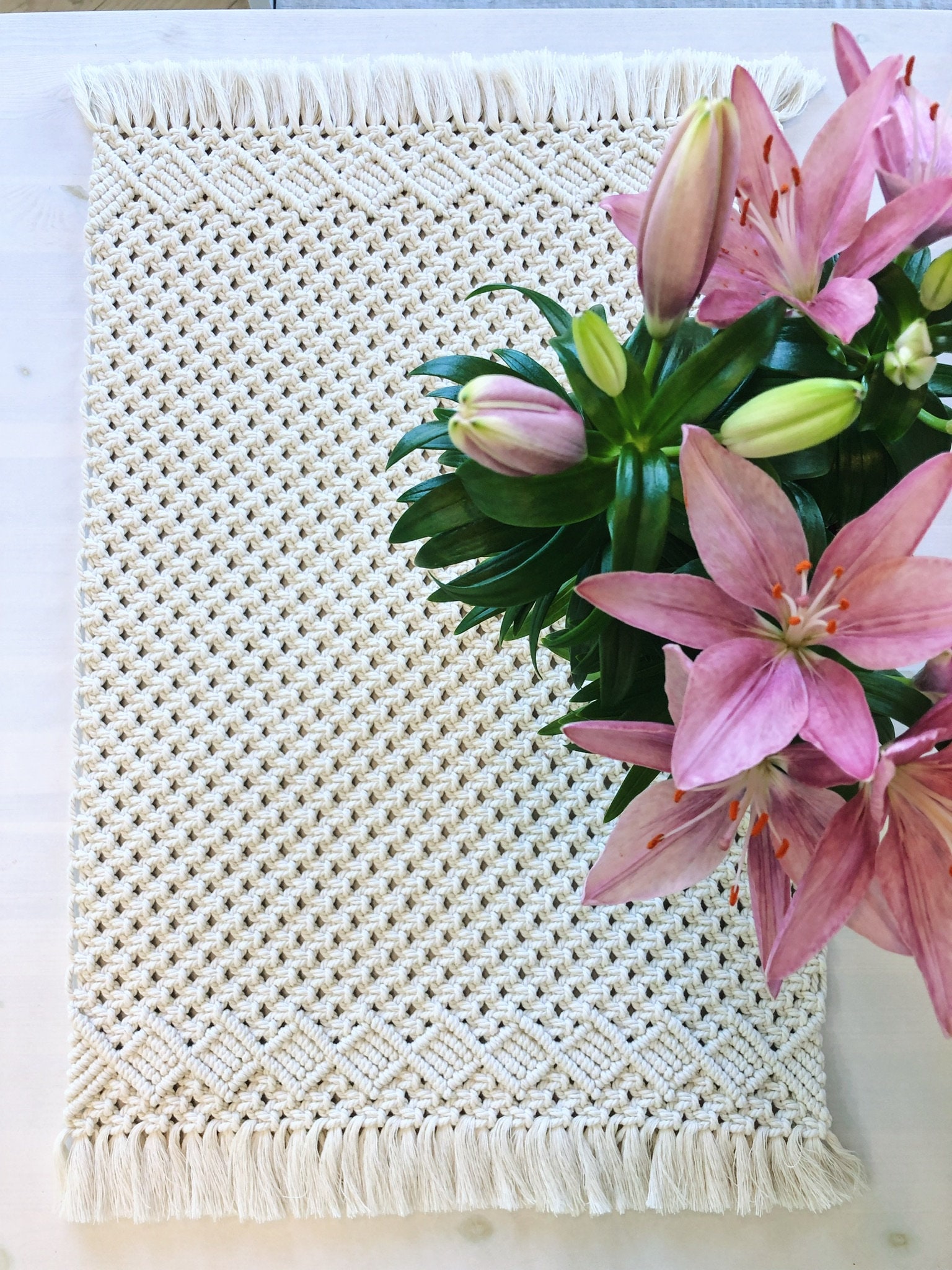 Macrame Placemat Modern Macrame Coasters Macrame Table Mat Etsy
