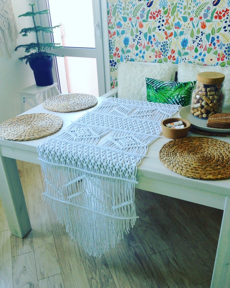 Large Wedding Macrame Table Runner Rustic Wedding Table Etsy