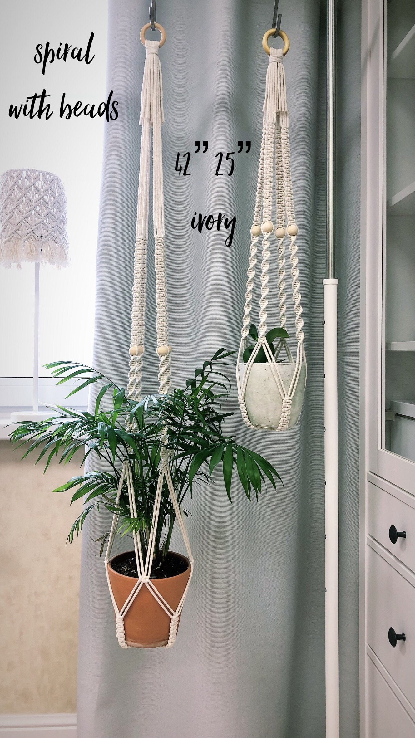 Modern Macrame Plant Hanger Without Tassel on Bottom Small Etsy