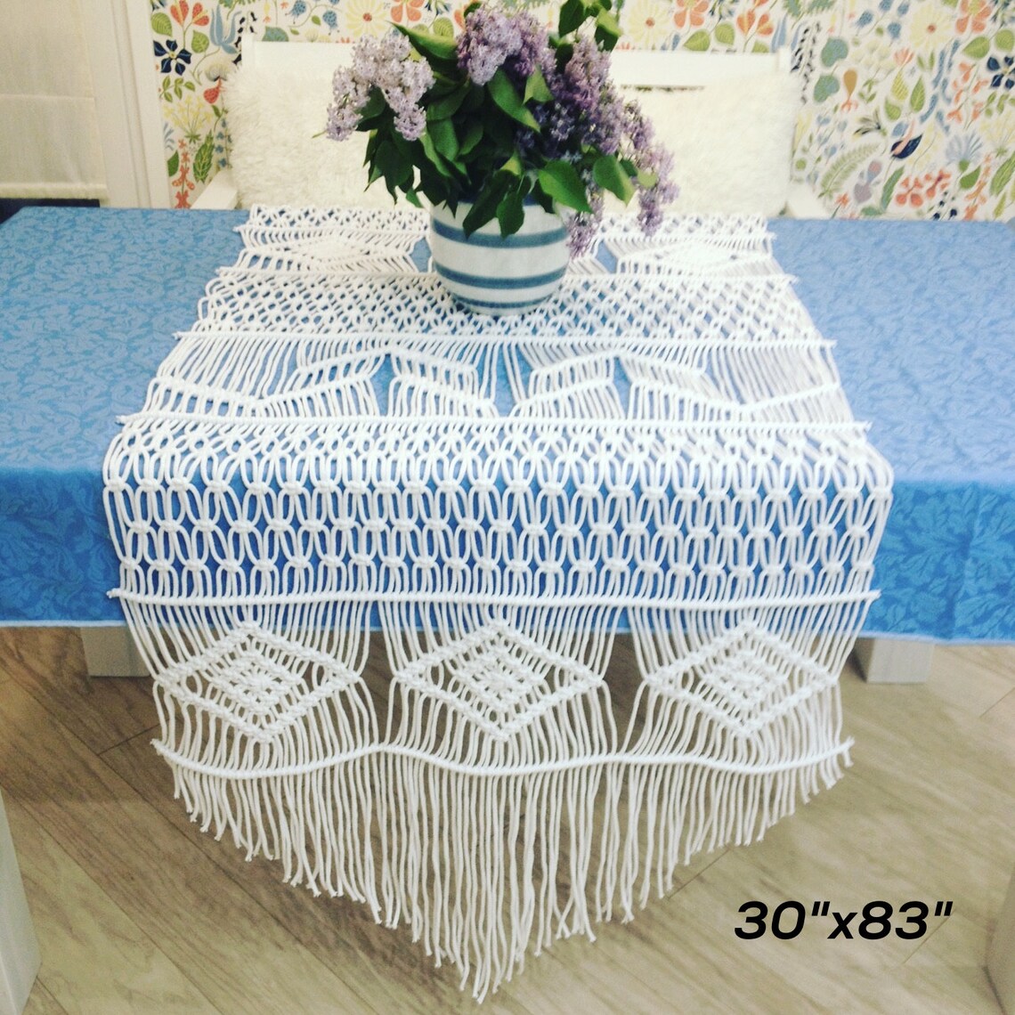 Large Wedding Macrame Table Runner Rustic Wedding Table Etsy