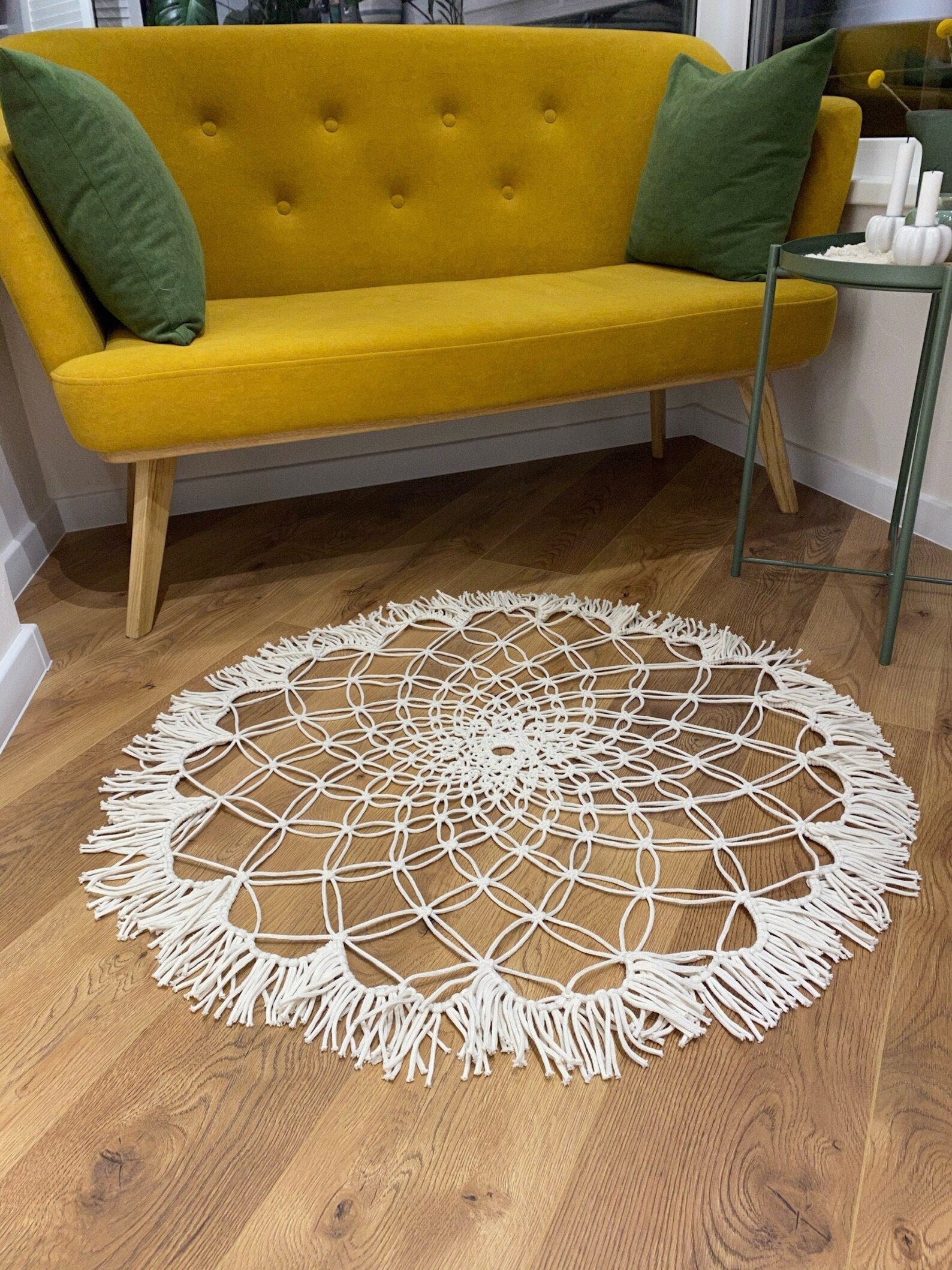 Round Macrame Table Cloth Wedding Table Runner Cotton Boho Etsy