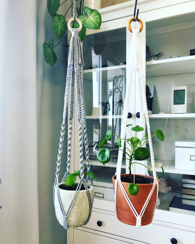 Modern Macrame Plant Hanger Without Tassel on Bottom Small Etsy