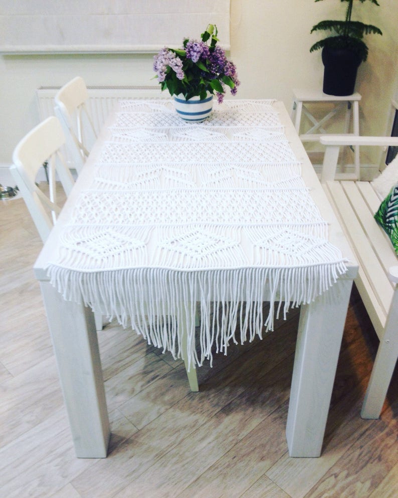 Large Wedding Macrame Table Runner Rustic Wedding Table Etsy