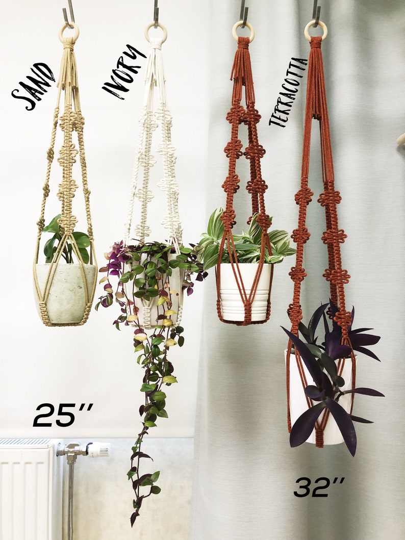 Modern Macrame Plant Hanger Without Tassel on Bottom Small or Etsy