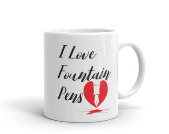 I Love Füllfederhalter Stift Liebhaber Herz Tasse