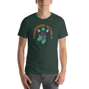 Shenanigans Anyone? Funny Decker Rat Terrier St. Patrick&#39;s Day Short-Sleeve Unisex T-Shirt