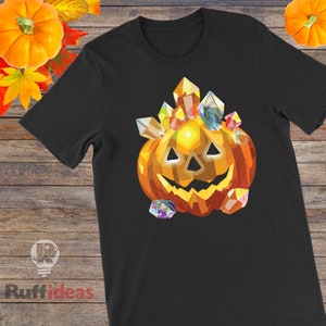 Pumpkin Jack O&#39;Lantern met Kristallen Halloween Unisex T-shirt met korte mouwen