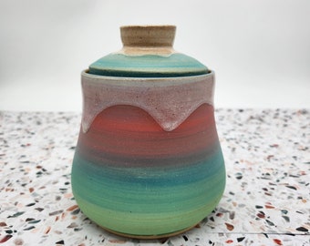 Carved Sunset Jar