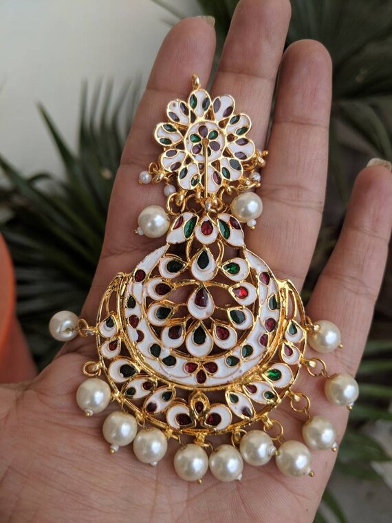 Handmade shop kundan earrings