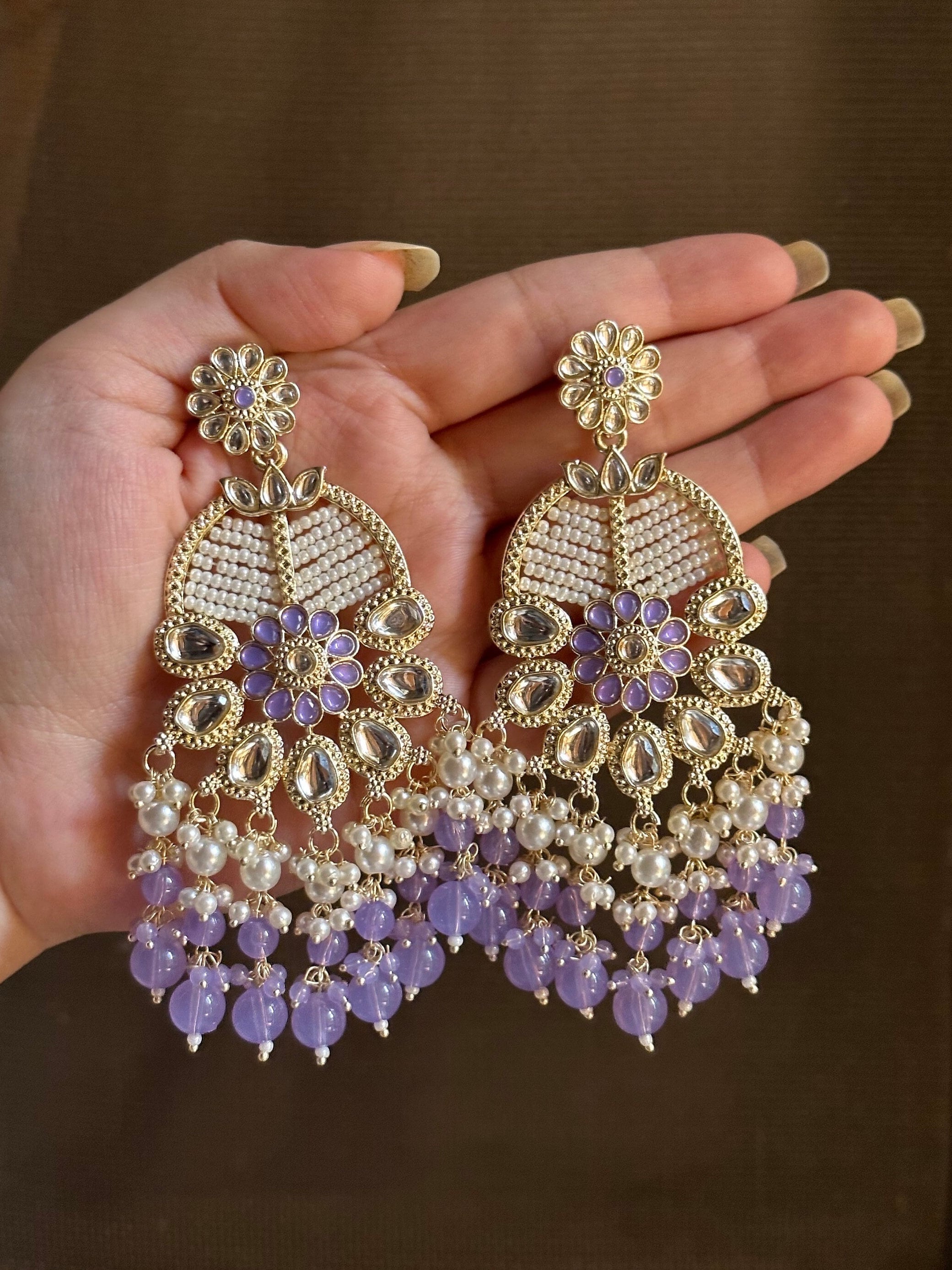 Purple colour deals earrings