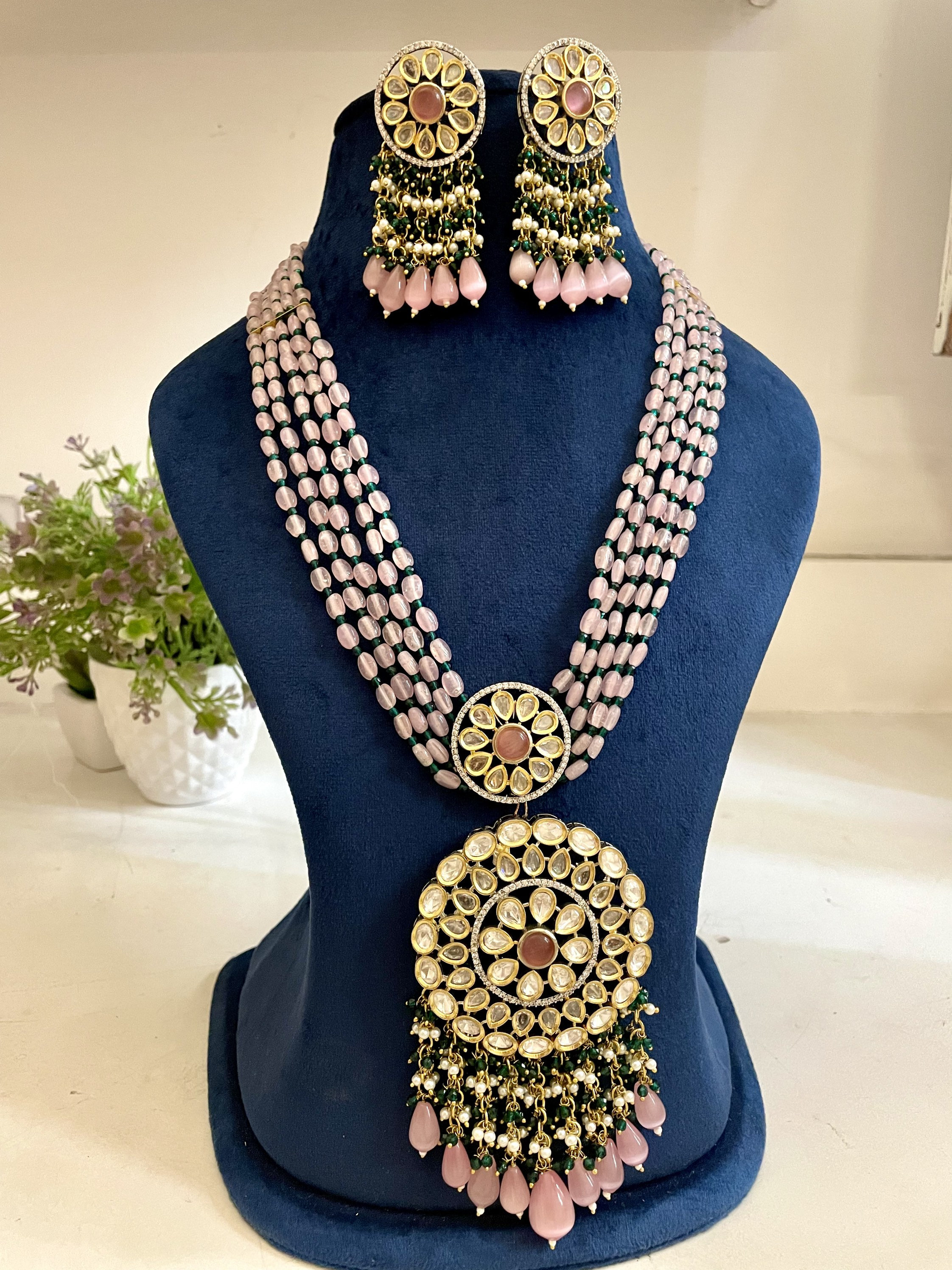 Real gold deals kundan pendant sets
