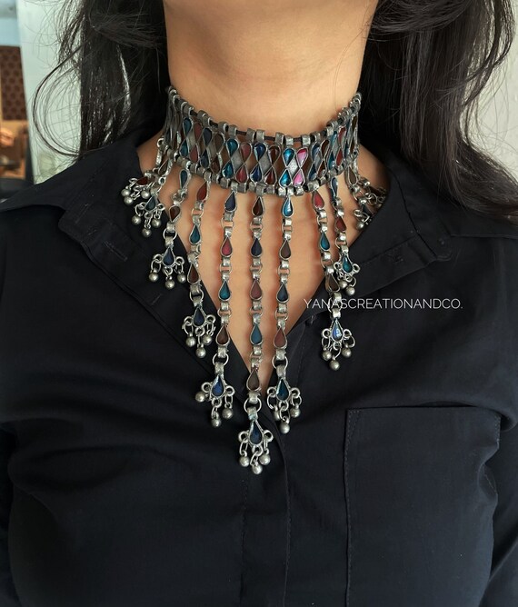 Choker Afghani Jewellery Choker Set Boho Tribal Indian