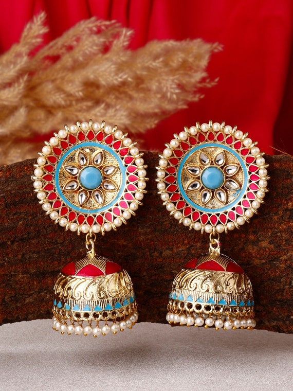 Blue traditional earrings deals