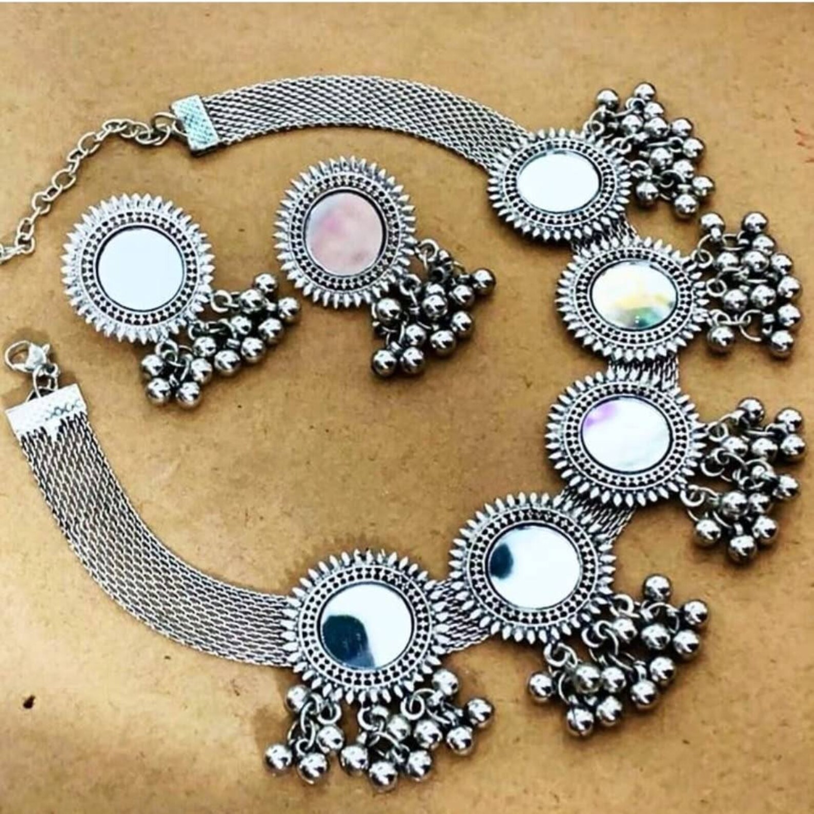 Mirror Choker Set Handmade Jewelryindian Afghani Boho Etsy