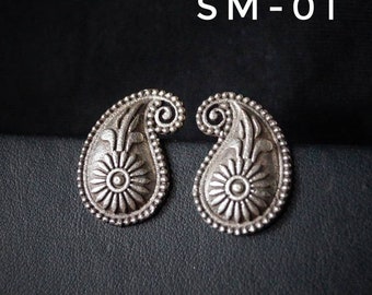 Studs, Afghani studs, antique silver look, high quality, light weight, handmade, German Silver