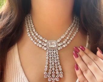 Big silver necklace for prom new arrivals