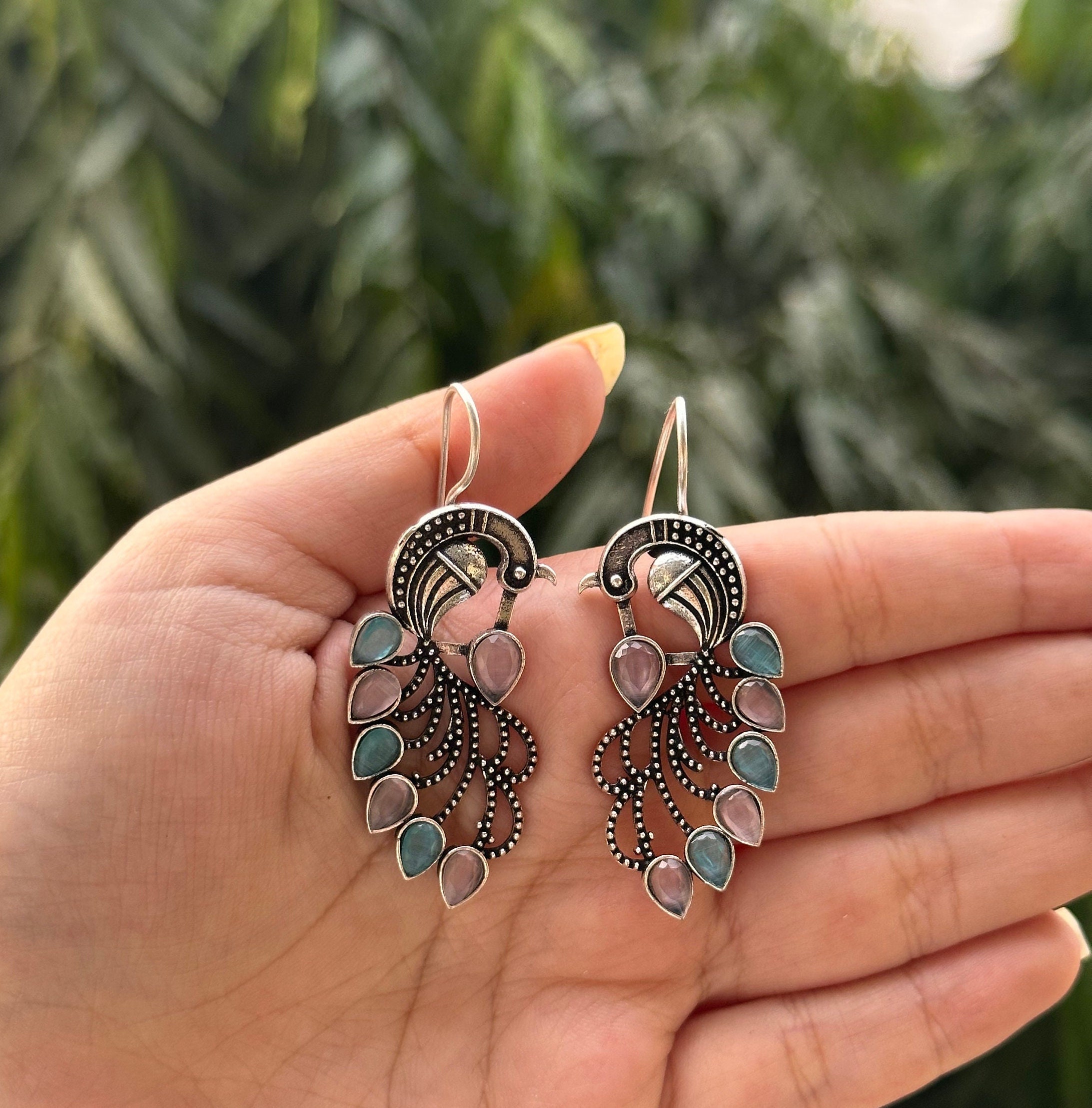 Peacock oxidised jewellery discount