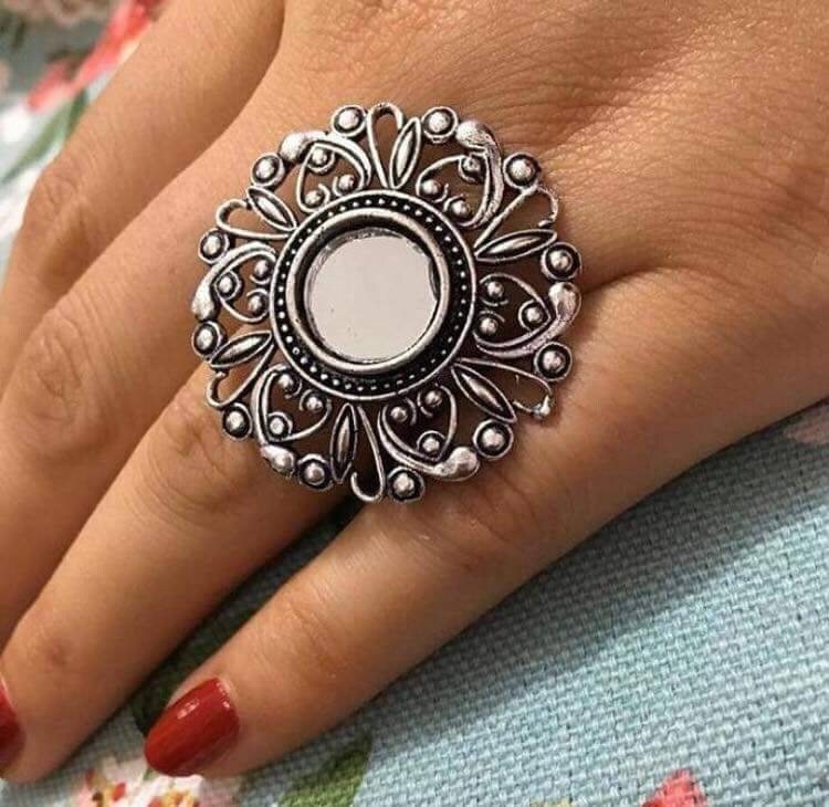 Vintage mirror ring deals