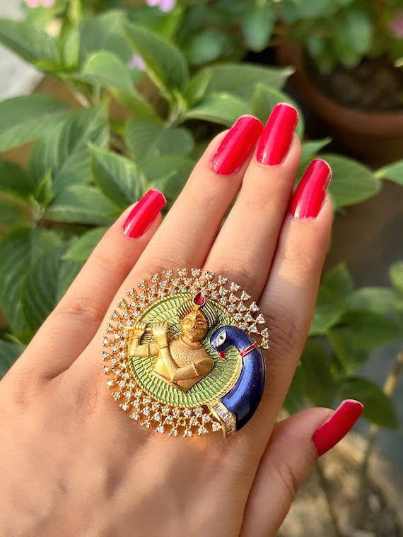 Male Golden A-426 Gold Forming Krishna Flute Men Ring, 15 Gm (approx) at Rs  5000/piece in Rajkot