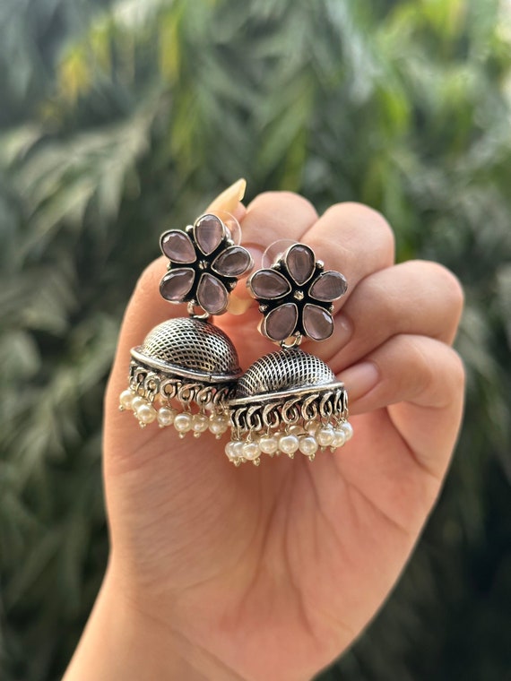 Buy Latest German Silver Earrings Online in India – The Jewelbox