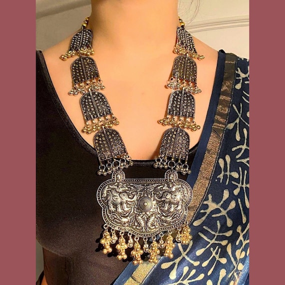 Indian Jewelery, Afghani jewellery,boho tribal necklace ,handmade, German Silver, ethnic , traditional,oxidised jewellery