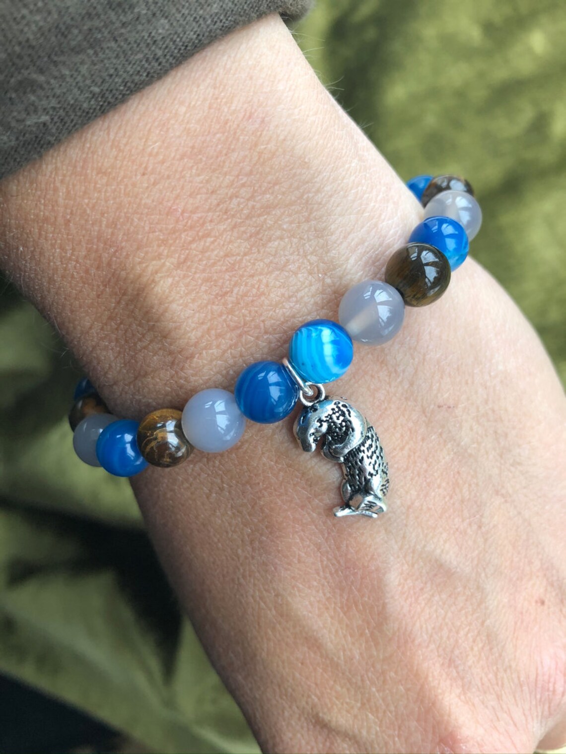 Otter Bracelet Beaded Gemstone Bracelet with Tiger's Etsy