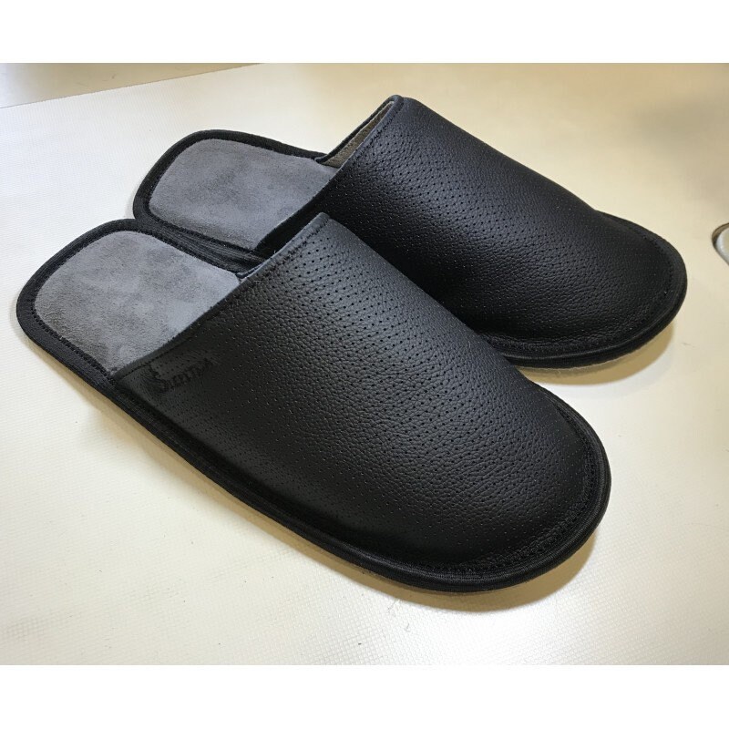 Handmade Genuine Leather Men's Slippers: Black Cozy House Shoes - Etsy