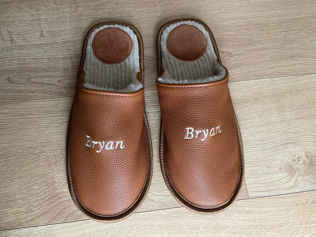 Personalized Slippers, Customised Slippers for Men, Fathers Day Gift