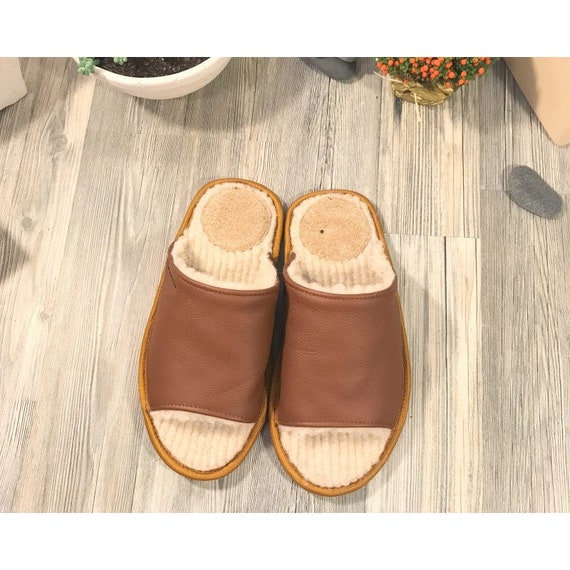 men's open toe house slippers