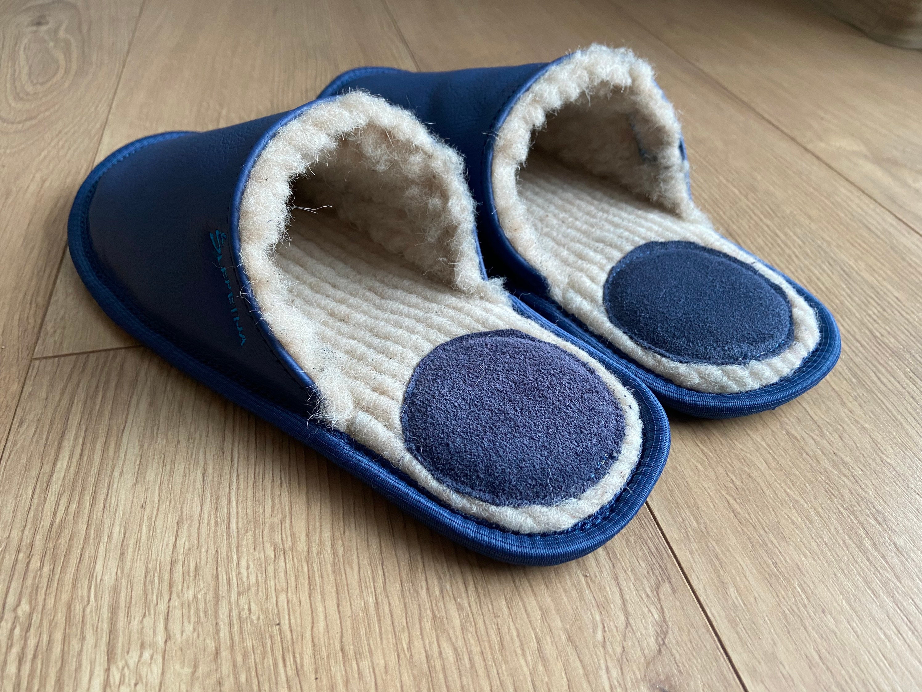 Blue Slippers Royal Blue Slippers Women Slippers Leather - Etsy