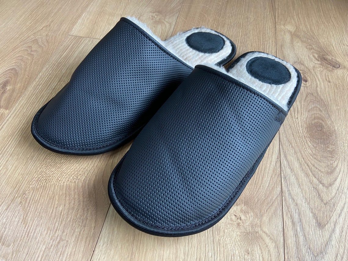 Black Men Slippers Bedroom Slides Extra Large Size Slippers - Etsy