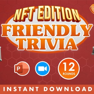 Virtual Party | NFT Edition Friendly Trivia Game Customizable PowerPoint - Crypto Party - Mac PC Feud