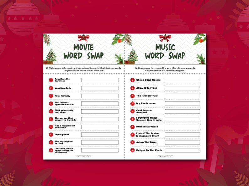 14 Christmas Holiday Games Printable Bundle Christmas Party - Etsy