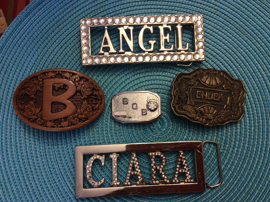 Belt Buckles Names and Letters Vintage Five Etsy