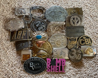 Vintage lot of Belt Buckles 20 buckles