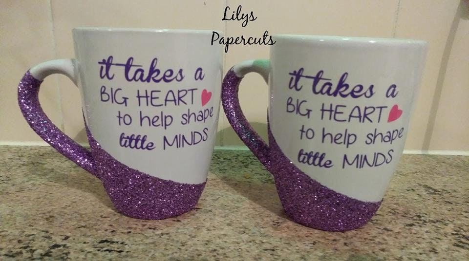 Teacher glitter mug, unique mug, motivational mug, teaching assistant - Image 1