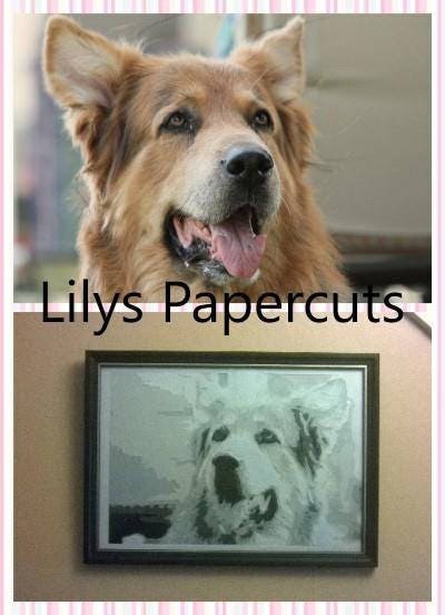 Custom Portrait Layered Papercut,Layered Art, Papercut Art, Layered Portrait, Memorial, Pet Portrait, Photograph Art - Thumbnail 2