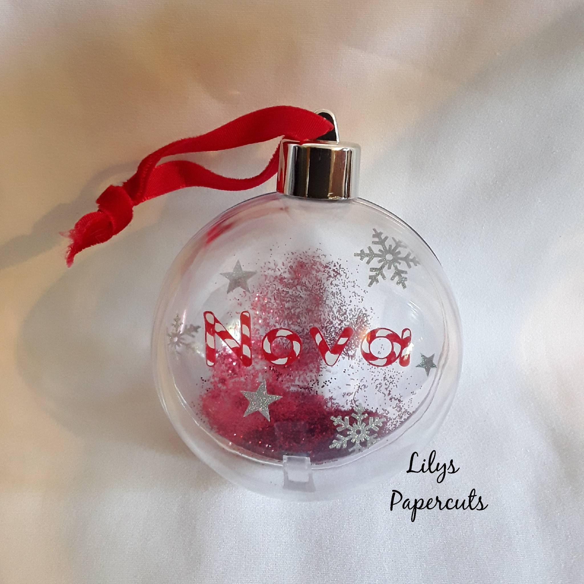 Personalised candy cane Christmas bauble. - Thumbnail 3