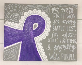 Cancer Ribbon Relay For Life Painting