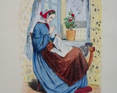 Items Similar To Gravure Costume Menagere Femme Au Foyer