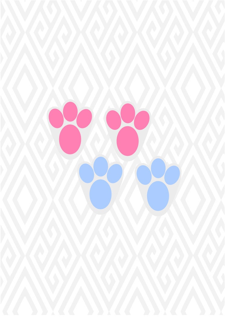 Easter Bunny Paws/Footprints Cuttable Design in SVG DXF PNG | Etsy