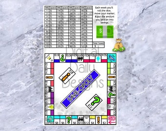 Adesivo do jogo Save-Opoly para planejamento digital